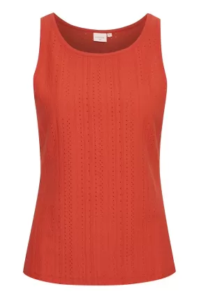 Cream Kafila Tank - Tangerine