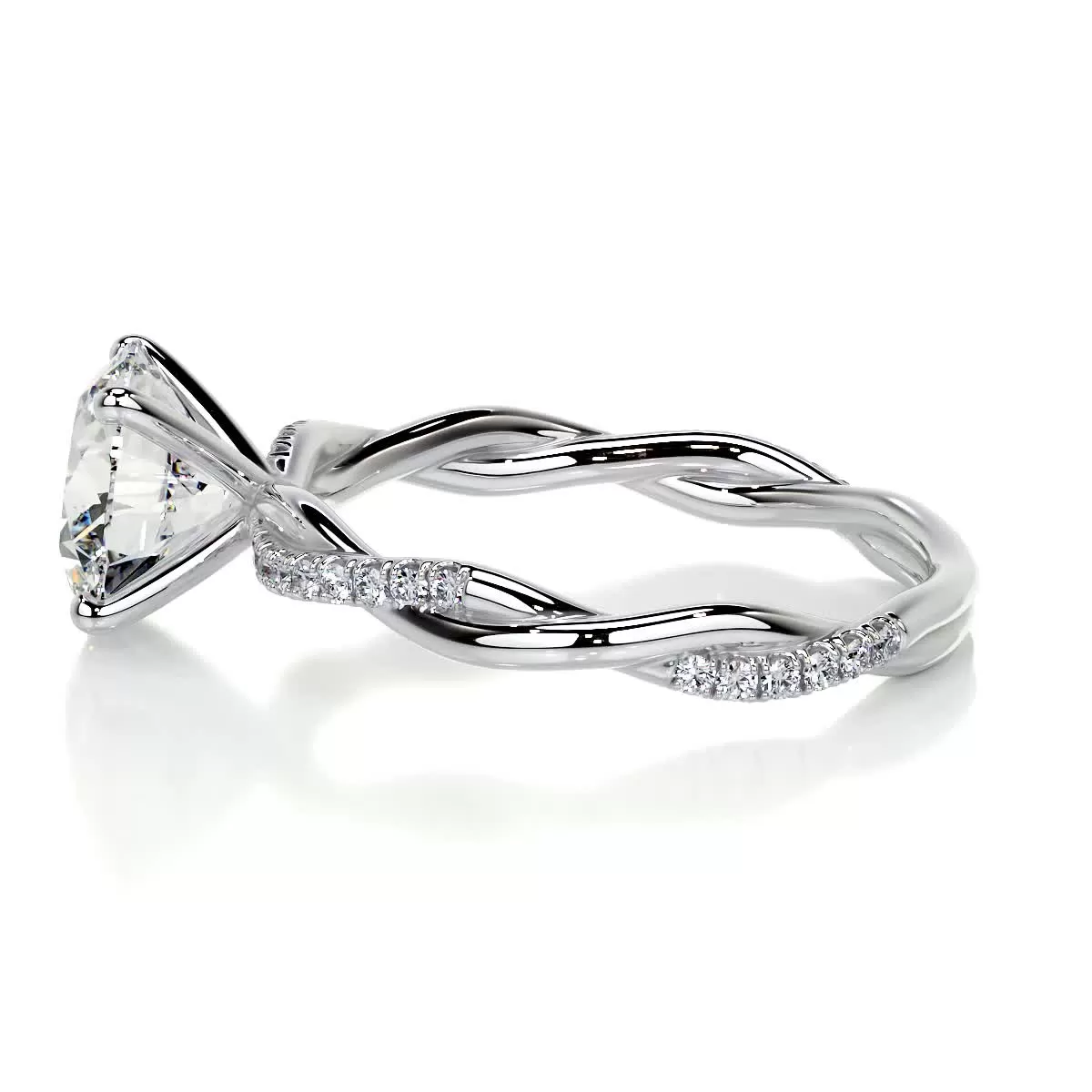 Crystal Lab Grown Diamond Ring -18K White Gold