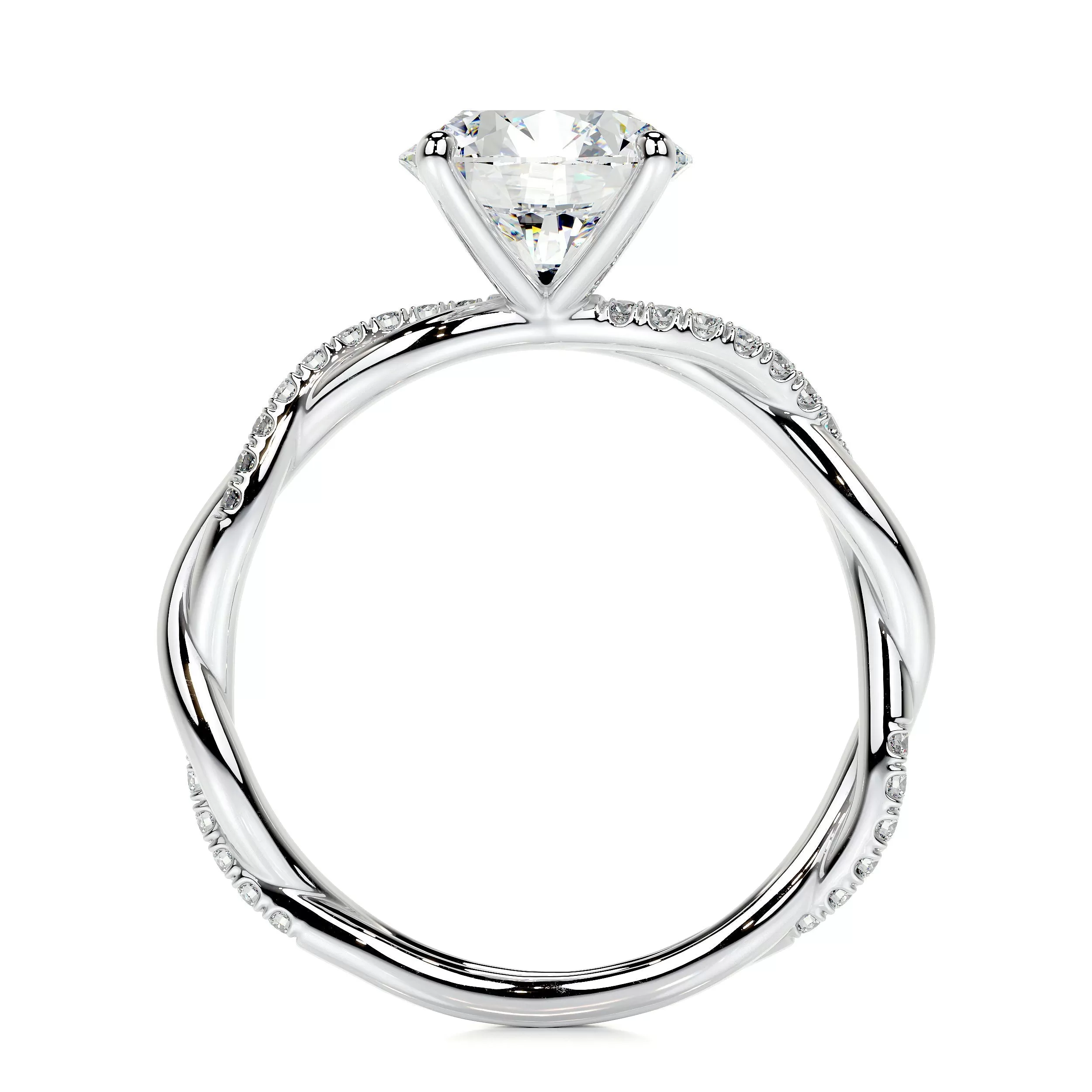 Crystal Lab Grown Diamond Ring -18K White Gold