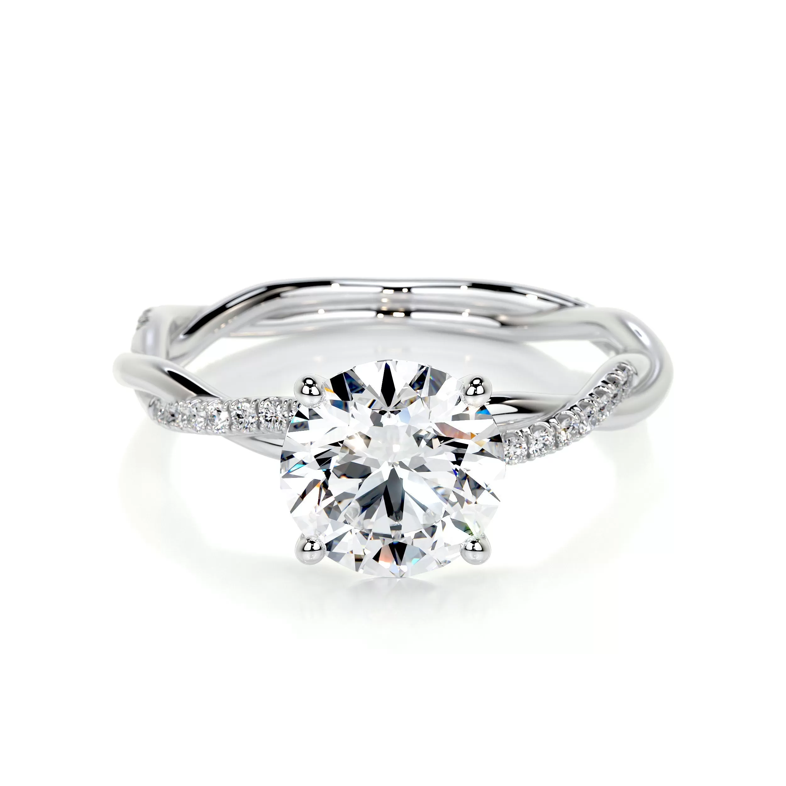 Crystal Lab Grown Diamond Ring -18K White Gold