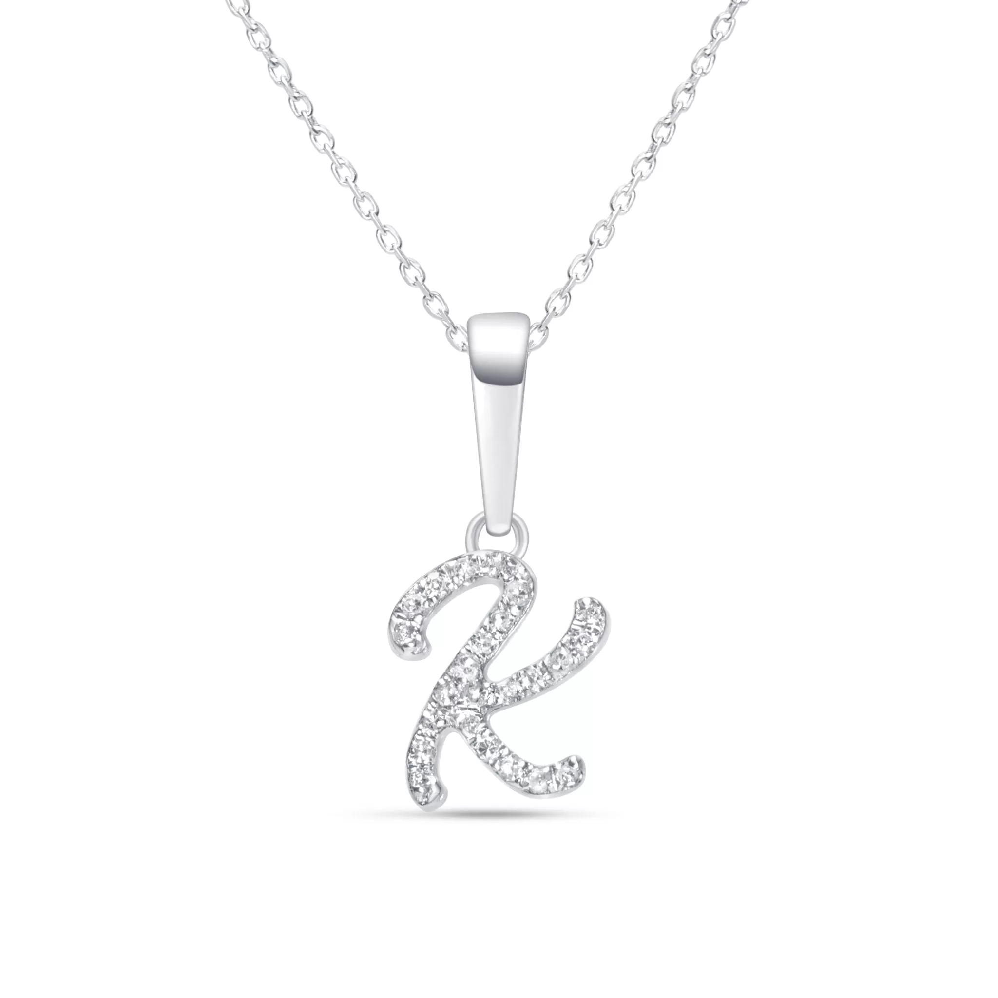 Cursive Diamond Initial Necklace