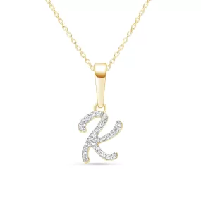 Cursive Diamond Initial Necklace