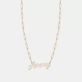 Custom Cursive Paperclip Chain Name Necklace