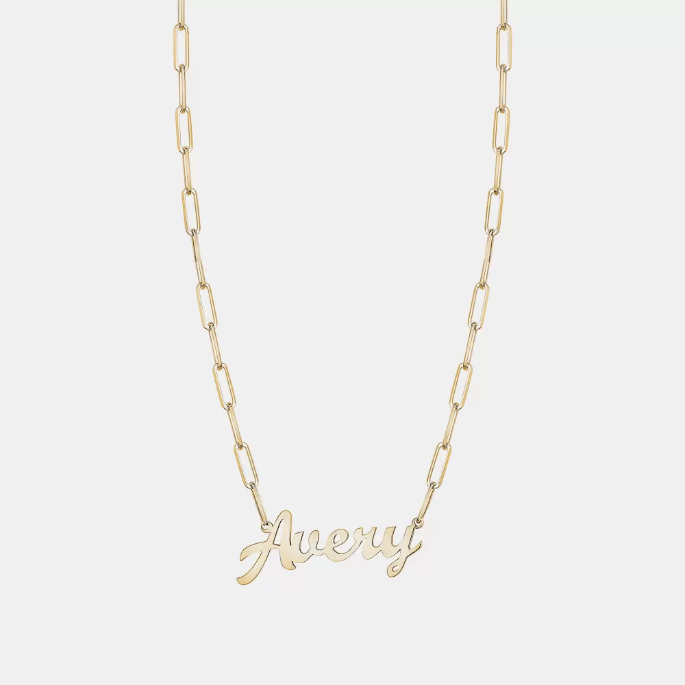 Custom Cursive Paperclip Chain Name Necklace