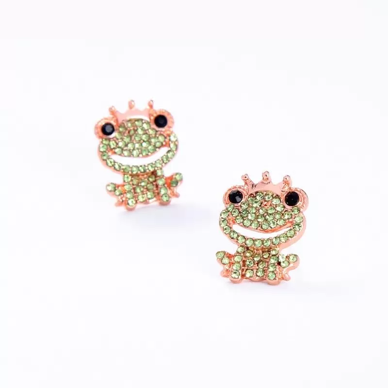 Cute Frog Prince Style Stud Earrings