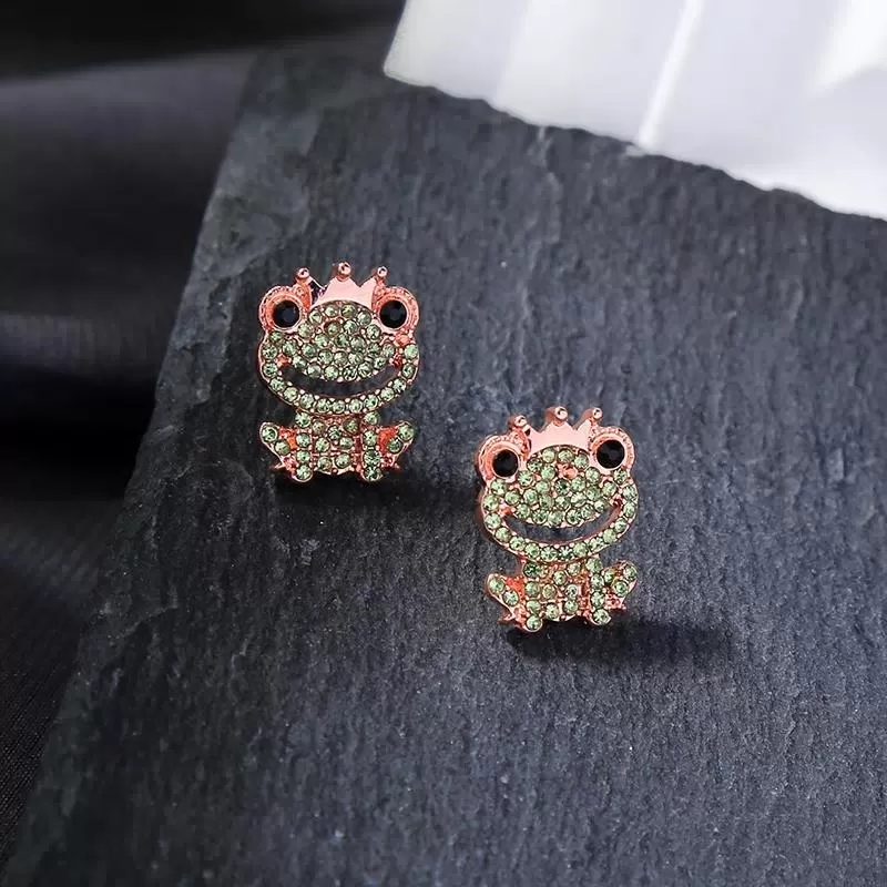 Cute Frog Prince Style Stud Earrings