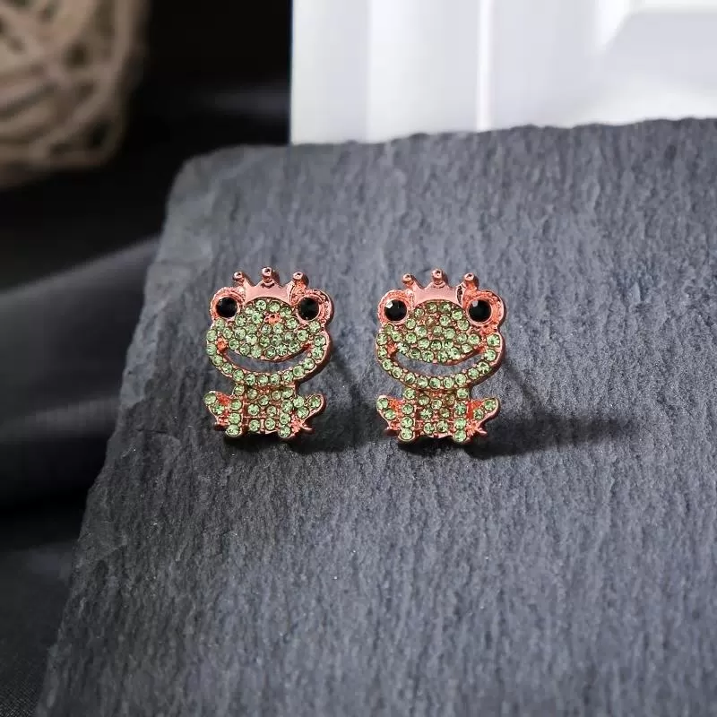 Cute Frog Prince Style Stud Earrings