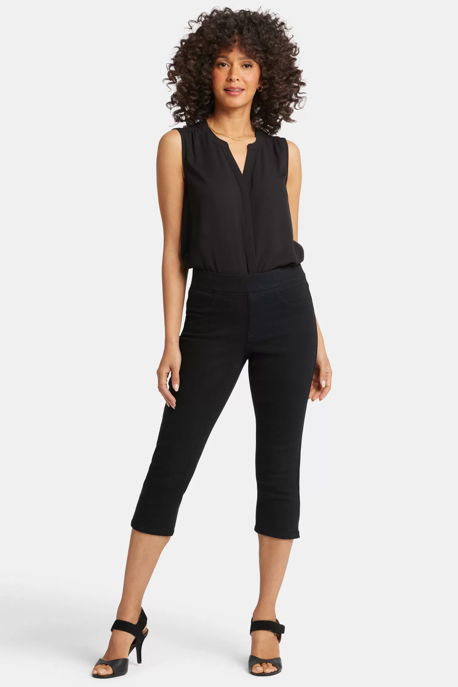 Dakota Crop Pull-On Jeans In Petite  - Overdye Black