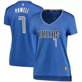 Dallas Mavericks Dwight Powell Fanatics Branded Replica Fast Break Player Icon Jersey Womens - Blue | Ireland X2005L4