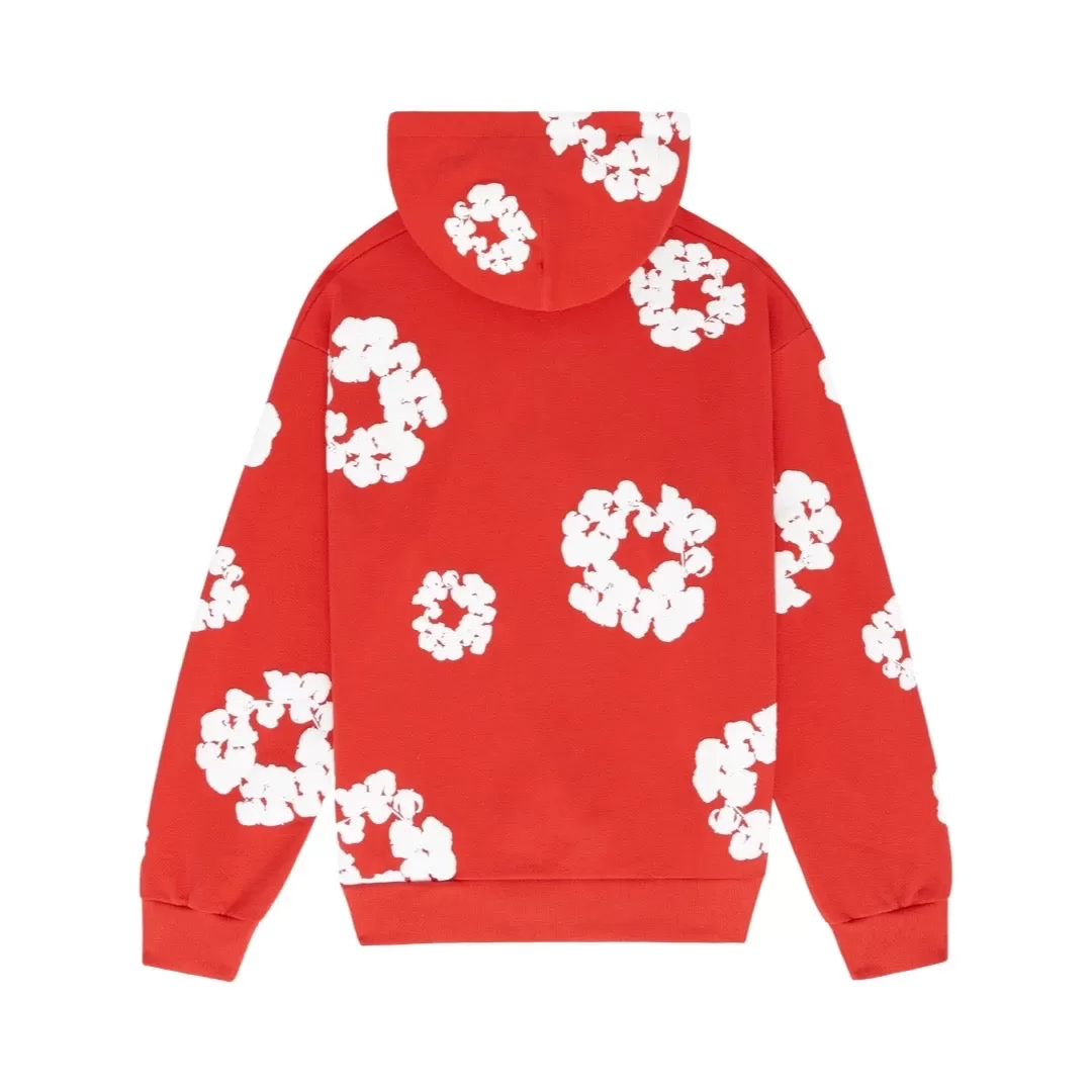 Denim Tears Cotton Wreath Red Hoodie