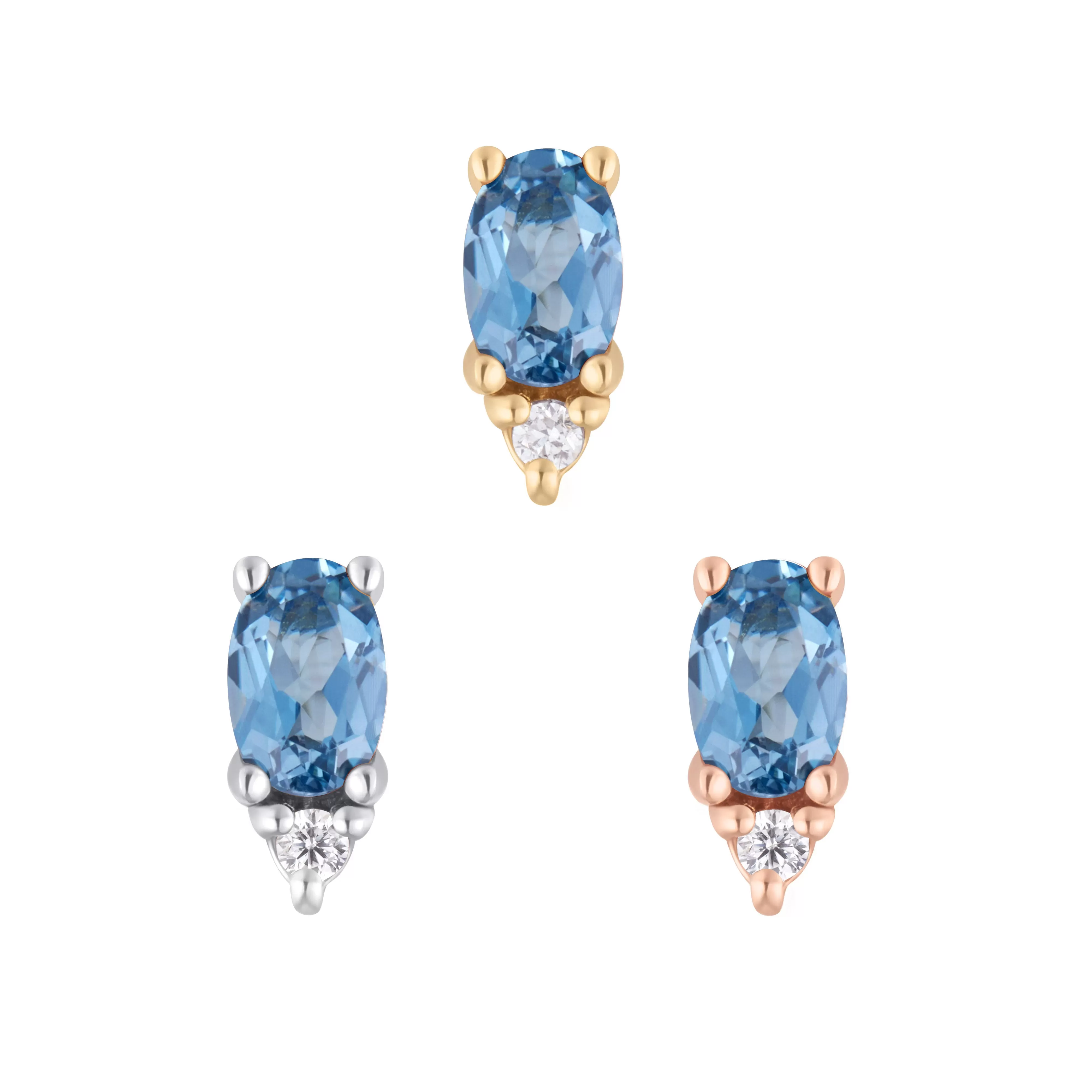 Desden - London Blue Topaz   CZ - Threadless End