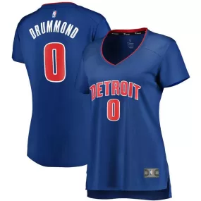 Detroit Pistons Andre Drummond Fanatics Branded Replica Fast Break Player Icon Jersey Womens - Blue | Ireland X0097Q1