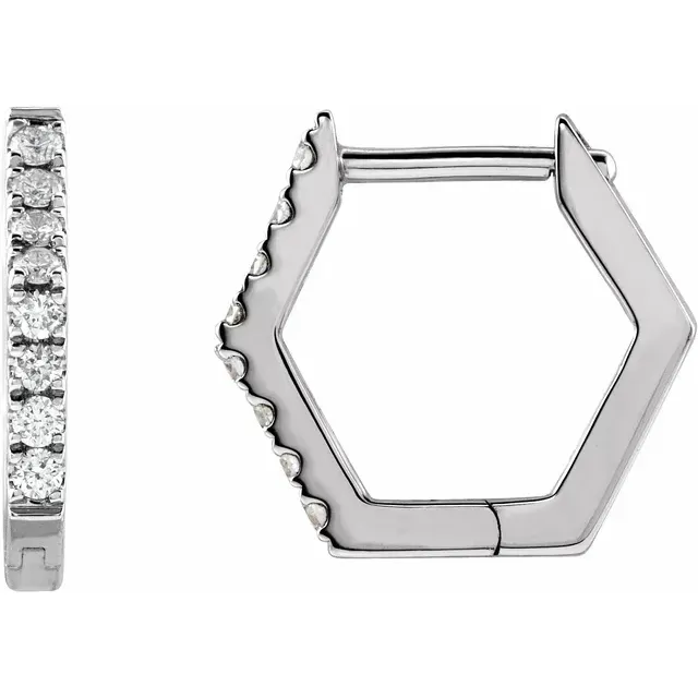 Diamond Geometric Hoop Earrings