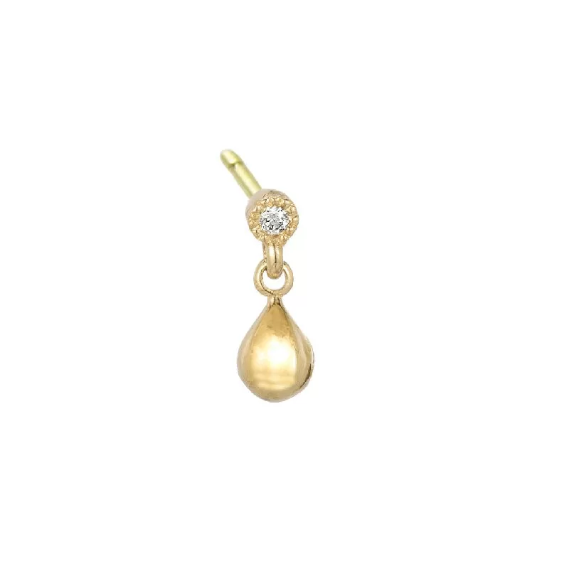 Diamond Teardrop Dangle Earring (Single)