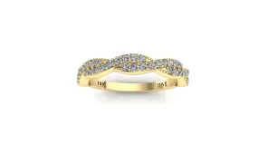 Double Diamond Closed Twist Diamond Band 0.39 ct tw Round-cut 14K Gold BAN082