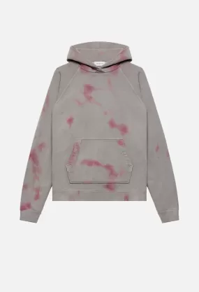 Double Dye Raglan Hoodie / Grey X Pink