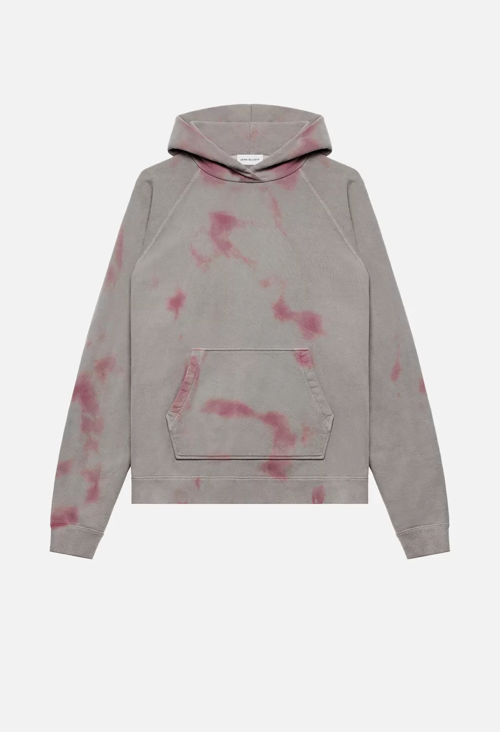 Double Dye Raglan Hoodie / Grey X Pink