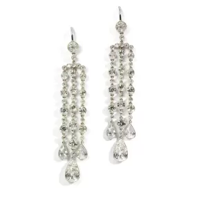 Eclat Jewels - One of a Kind Diamond Chandelier Earrings, Platinum