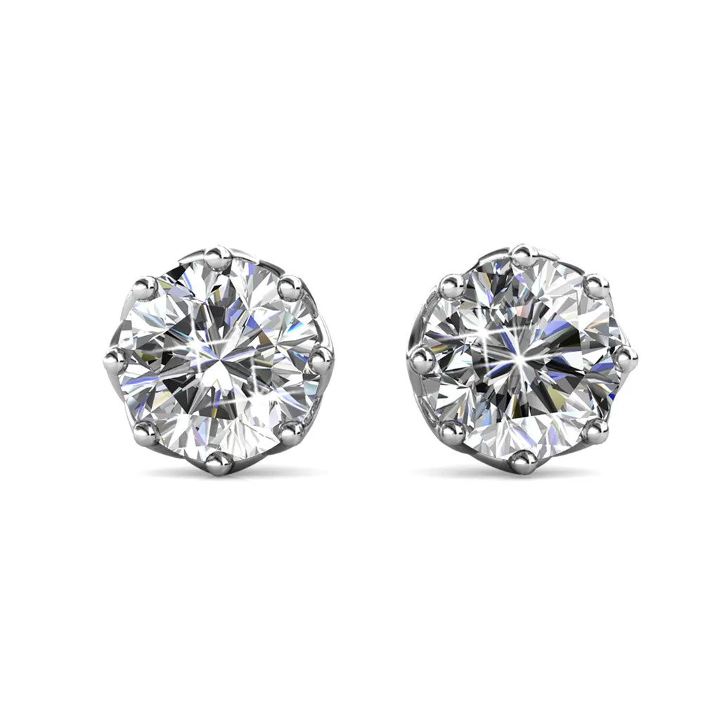 Eden 18k White Gold Plated Crystal Stud Earrings for Women