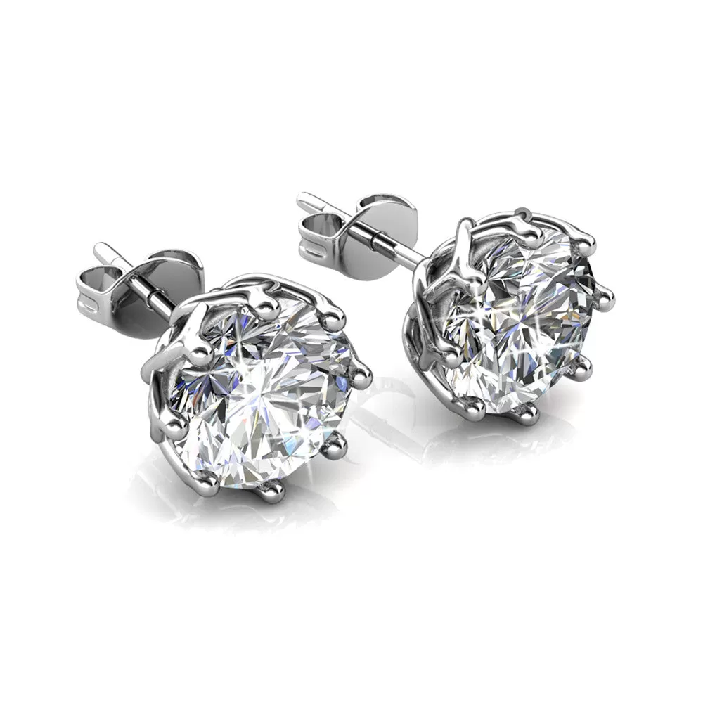 Eden 18k White Gold Plated Crystal Stud Earrings for Women