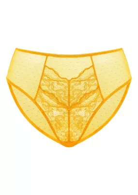 Enchante High-Rise Cadmium Yellow Lace Brief Underwear