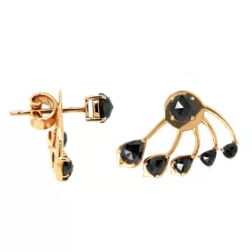 Etho Maria 18K Rose Gold Rose Cut Black Diamond Earrings