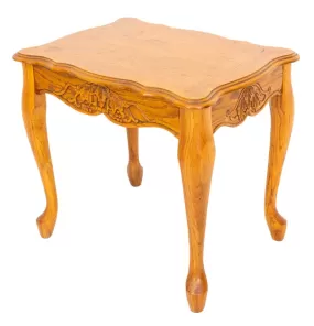 French Provincial Style Carved Oak Side Table