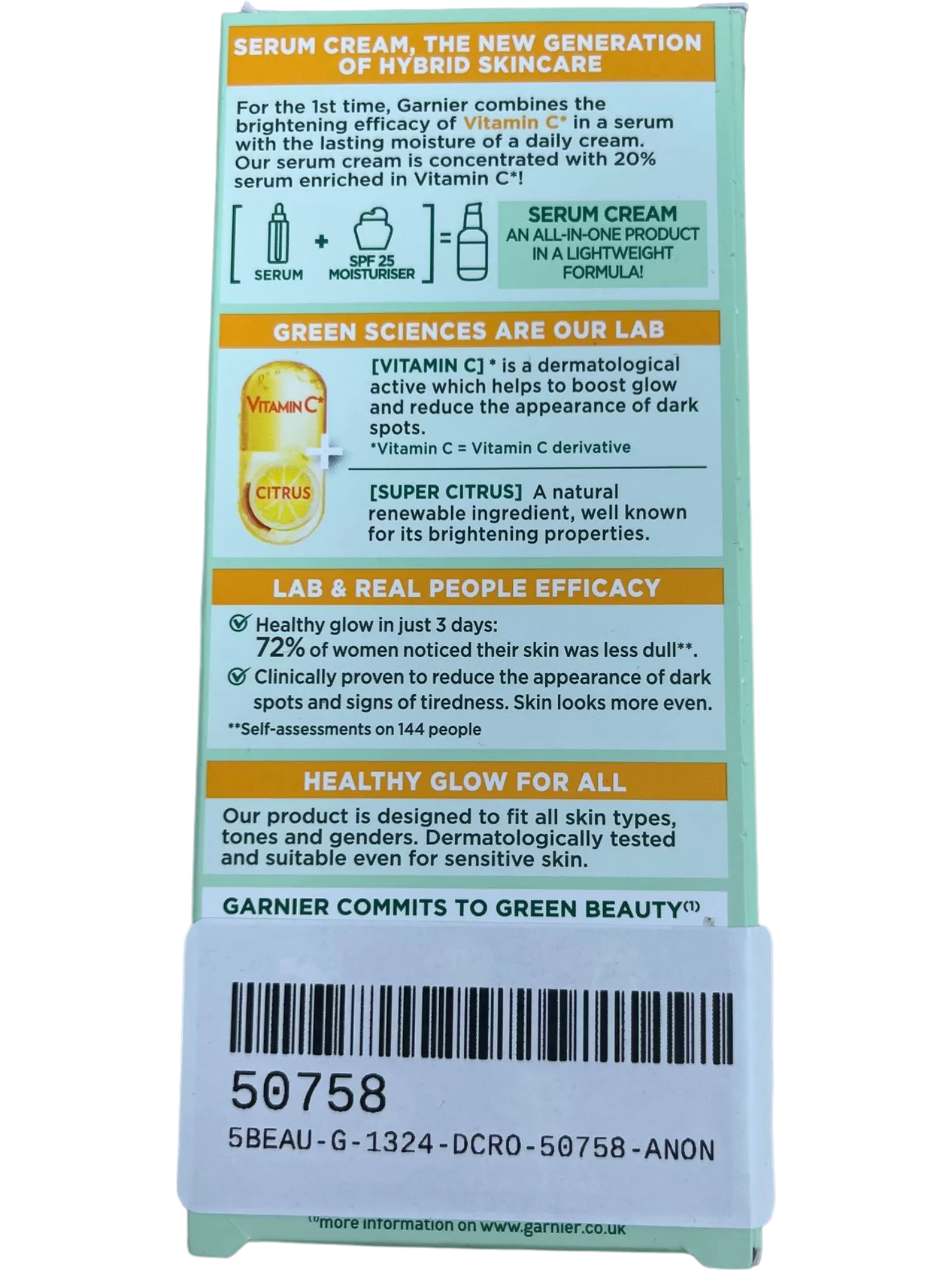 Garnier 2in1 Vitamin C Serum Cream with SPF 25 50ml