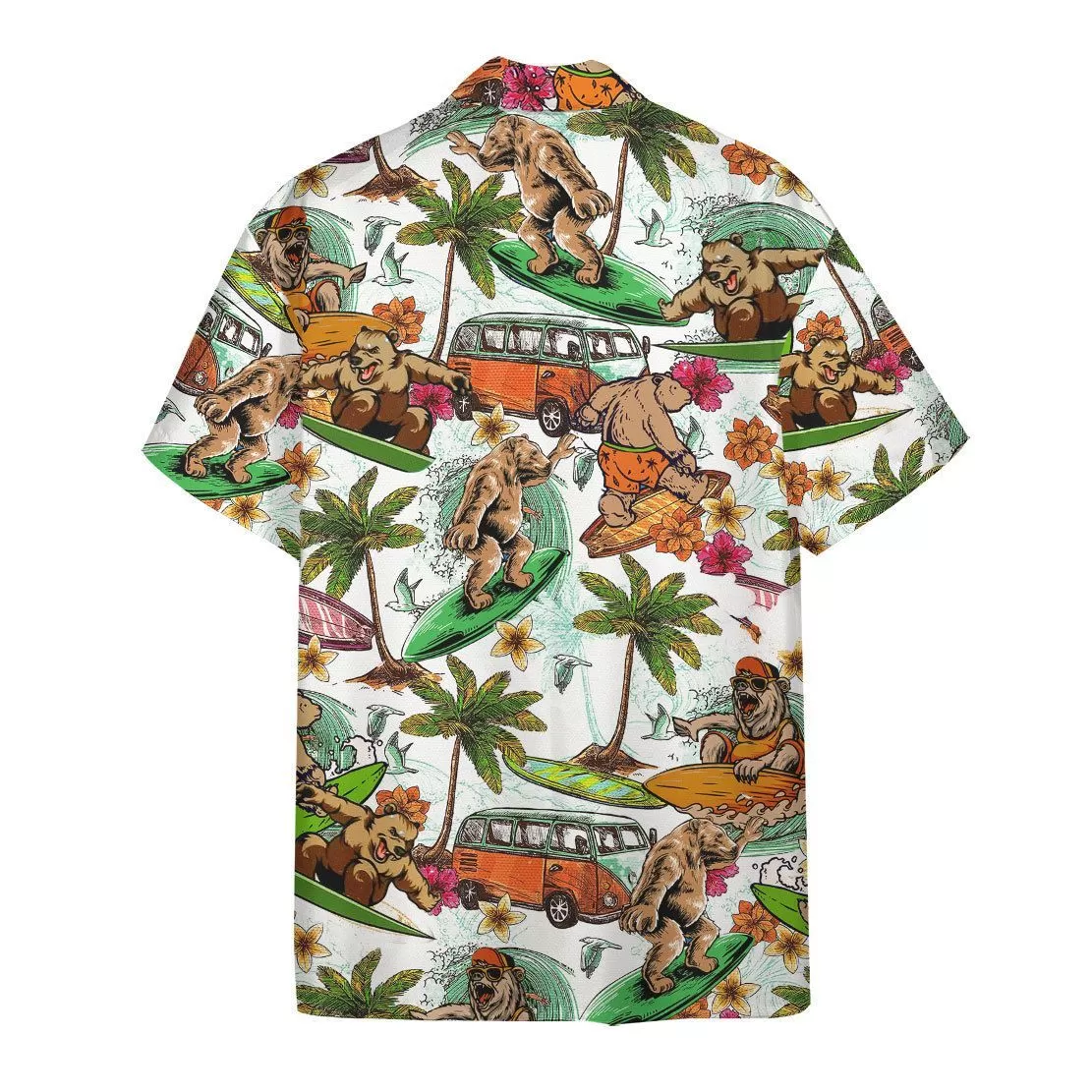 Gearhuman 3D Bear Surfing Hawaii Shirt