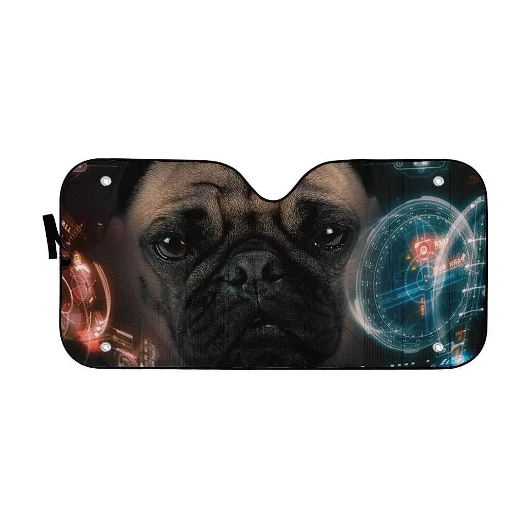 Gearhuman 3D Iron Man HUD Pug Dog Auto Sunshade