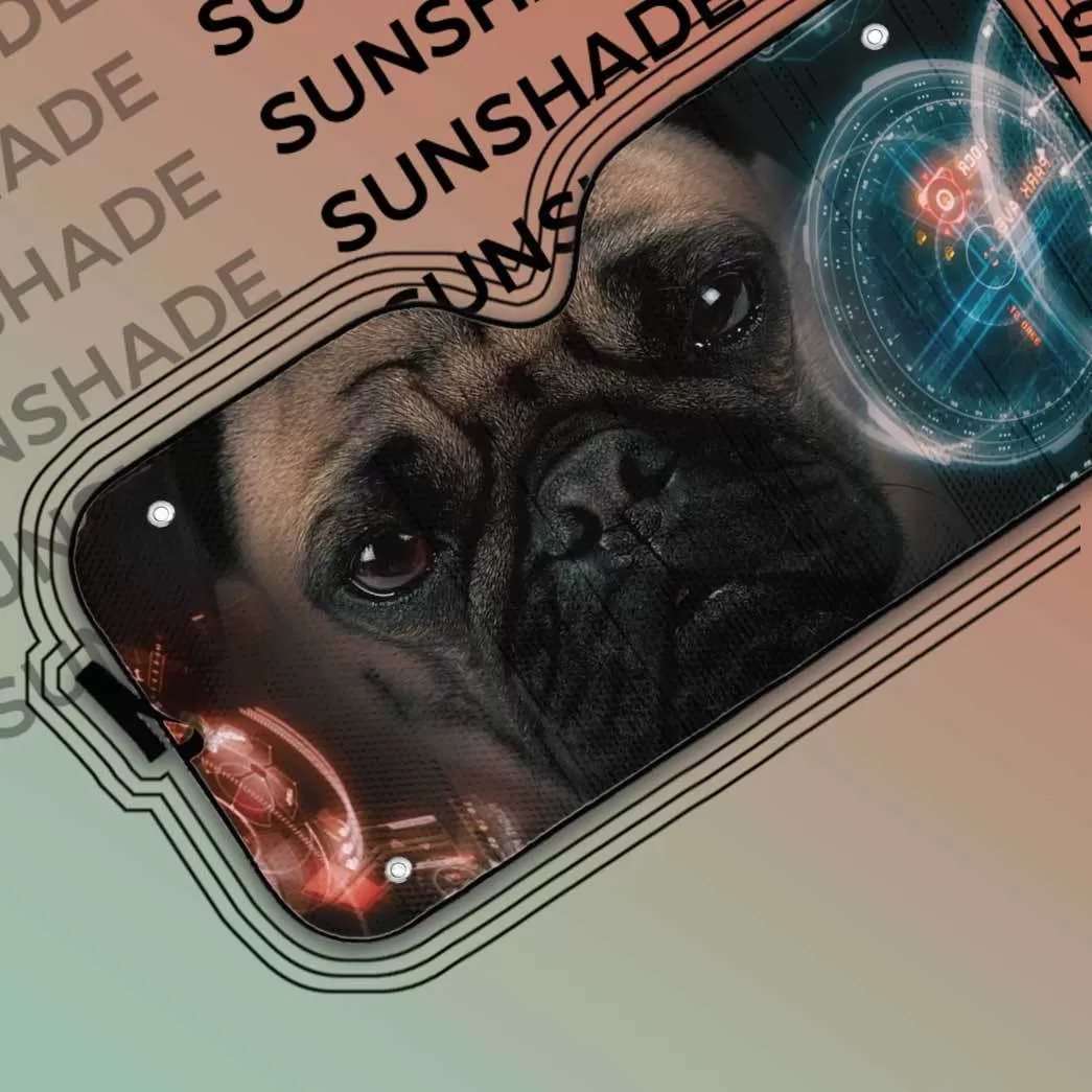 Gearhuman 3D Iron Man HUD Pug Dog Auto Sunshade