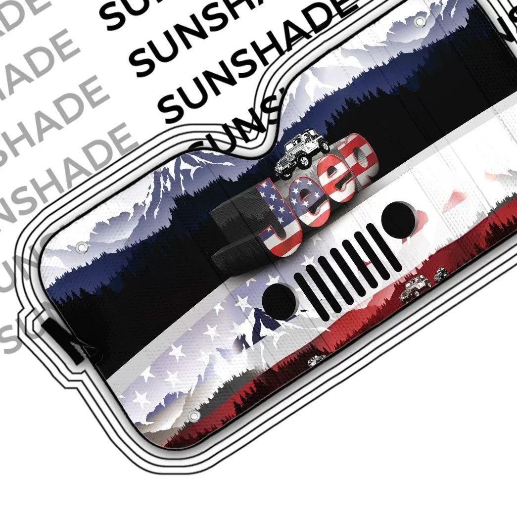 Gearhuman 3D Jeep American Flag Sunshade