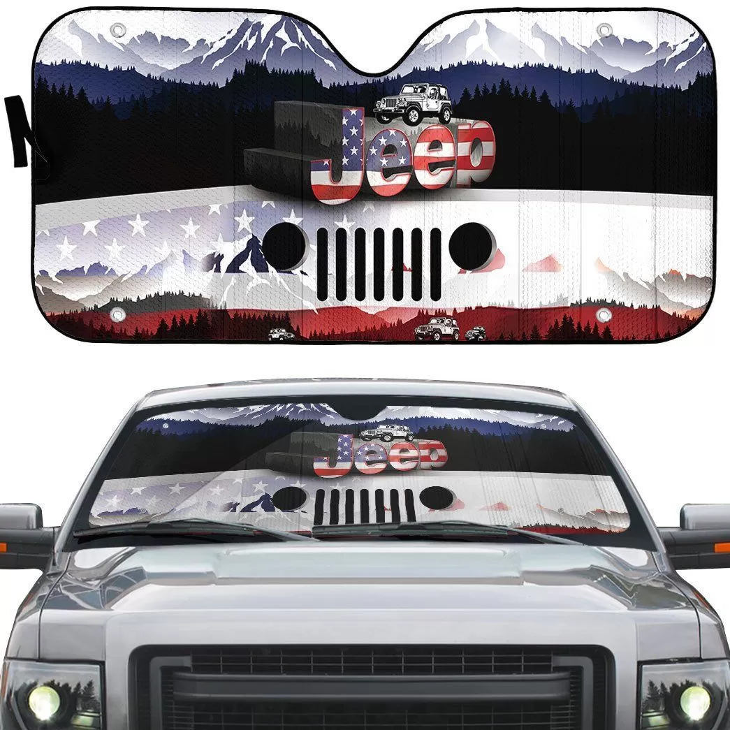 Gearhuman 3D Jeep American Flag Sunshade