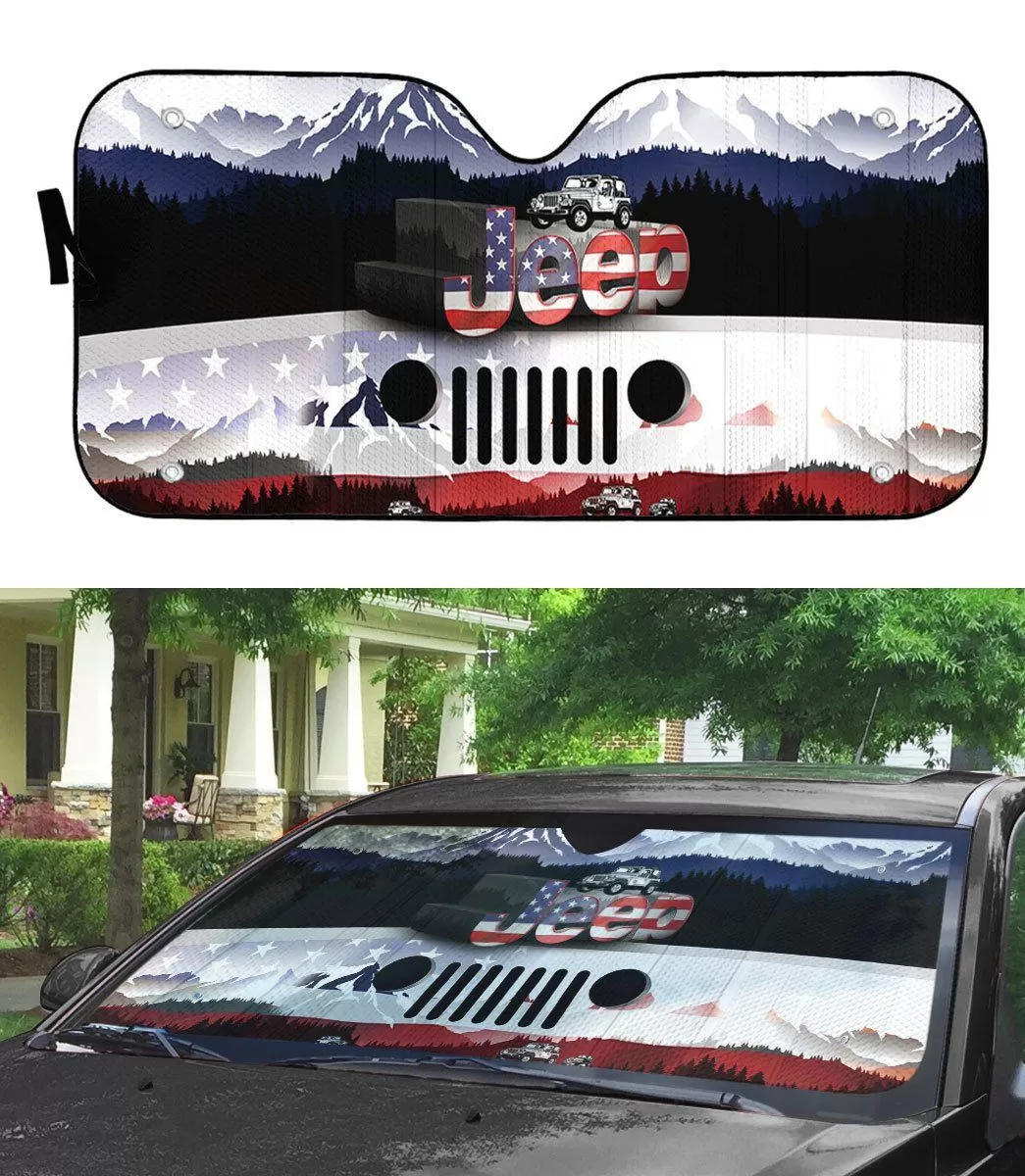 Gearhuman 3D Jeep American Flag Sunshade