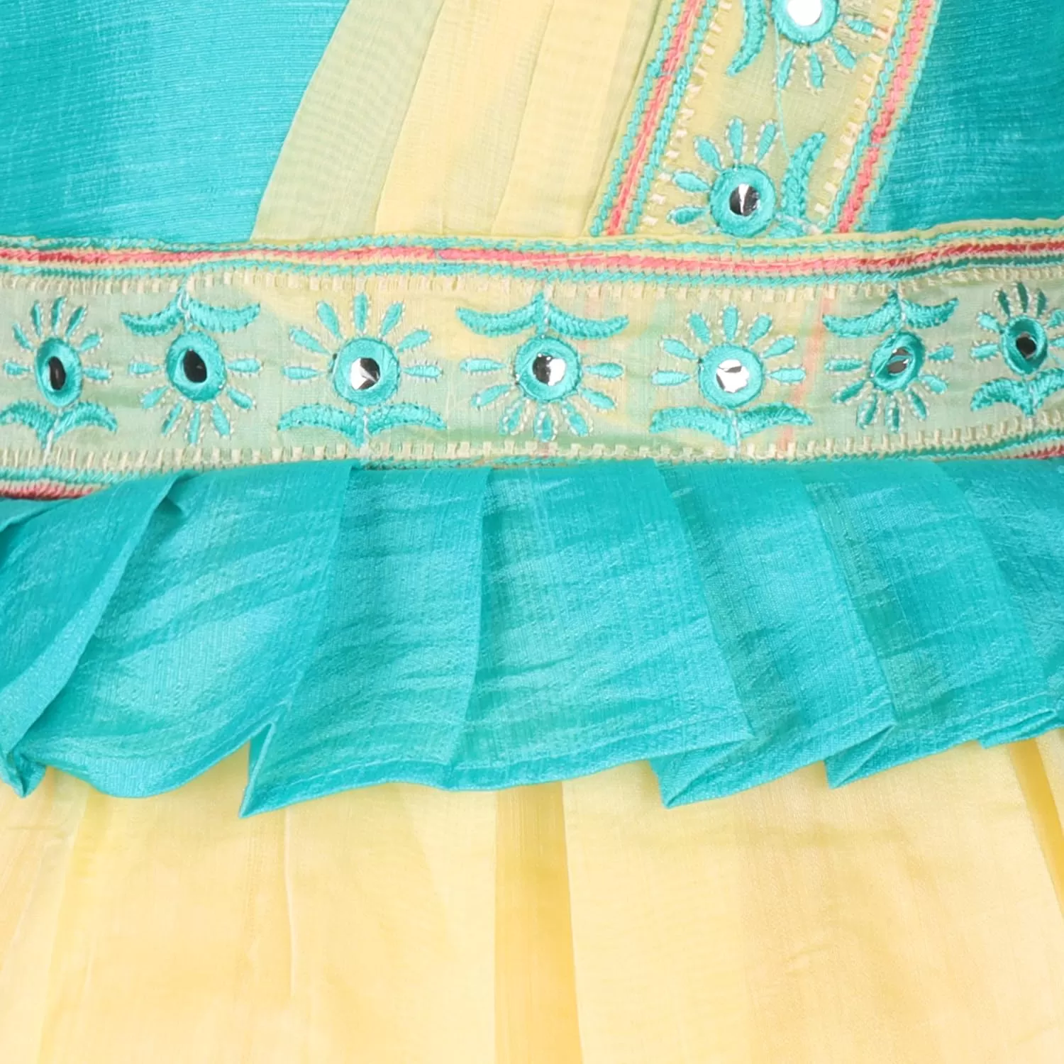 Girls A-Line Embellished Attached Dupatta Dress