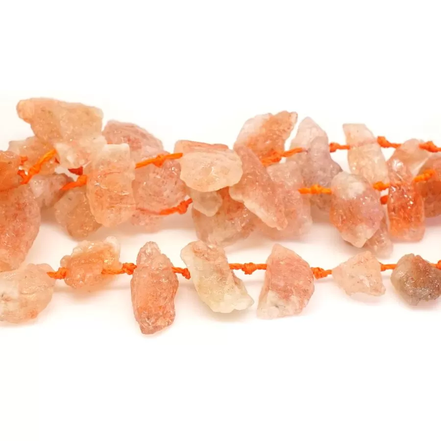 Golden Sunstone Rough, Top Drill 10x16mm Nugget - 15-16 Inch - CLEARANCE