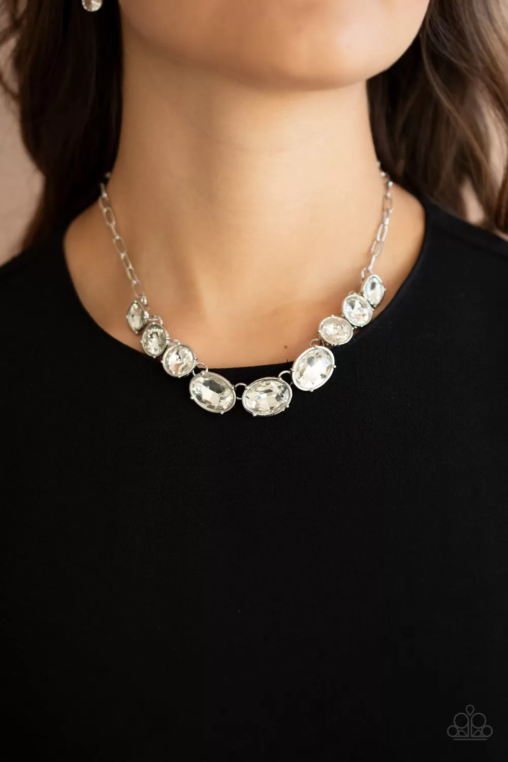 Gorgeously Glacial - White - Paparazzi Necklace