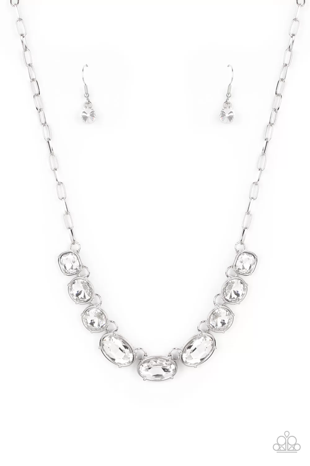 Gorgeously Glacial - White - Paparazzi Necklace