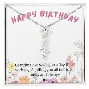 Happy Birthday Grandma Gift, Custom Multi Grandchildren Name Necklace