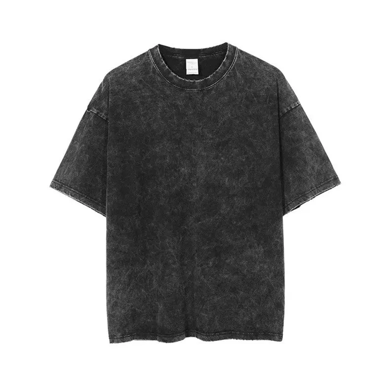 Heavy weight vintage black oversized acid washed tshirt