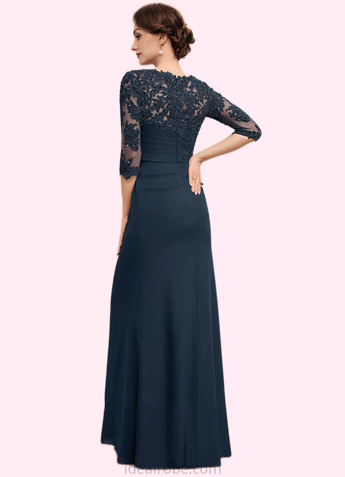 Hope A-Line Scoop Neck Floor-Length Chiffon Lace Mother of the Bride Dress With Ruffle Beading Sequins STK126P0014536