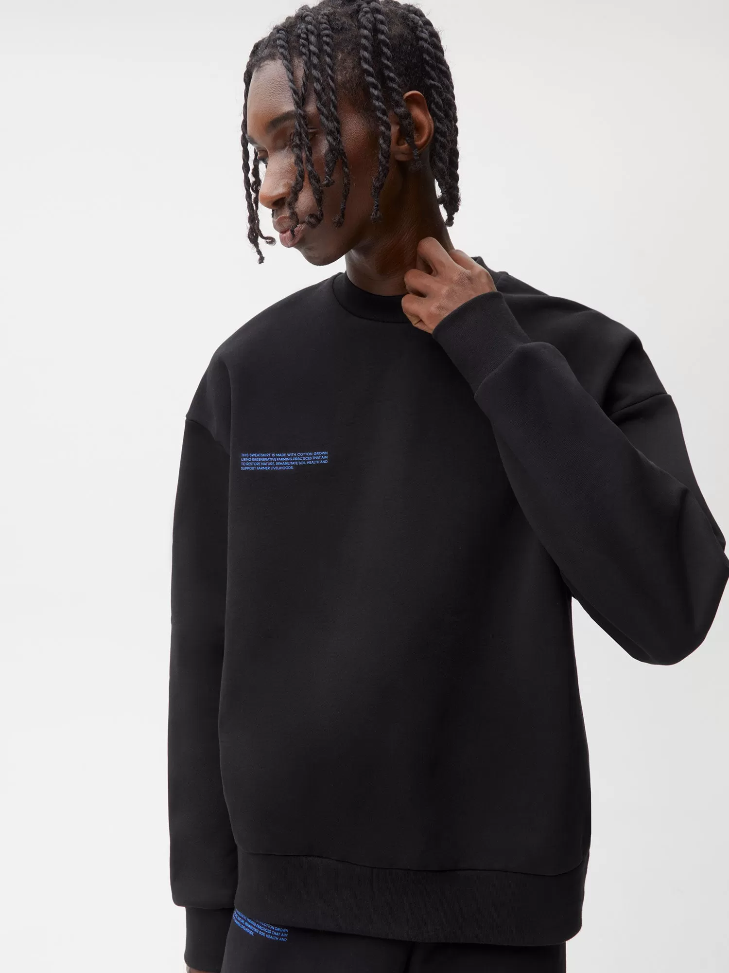 In Conversion Cotton Sweatshirt—black