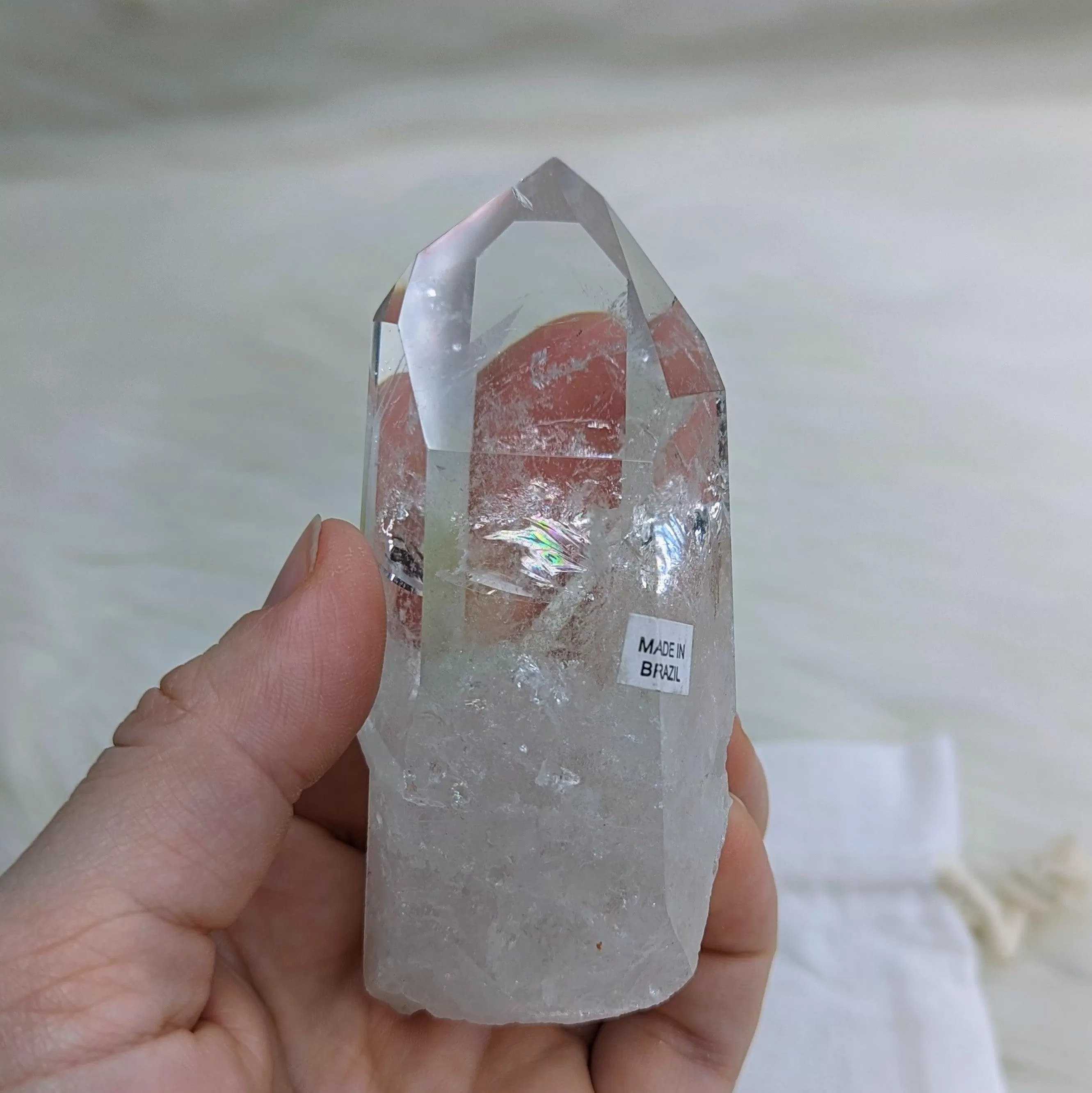 Incredible Phantoms~ Ultra Clear Quartz with Chlorite Inclusions Polished Point ~AA Grade from Brazil