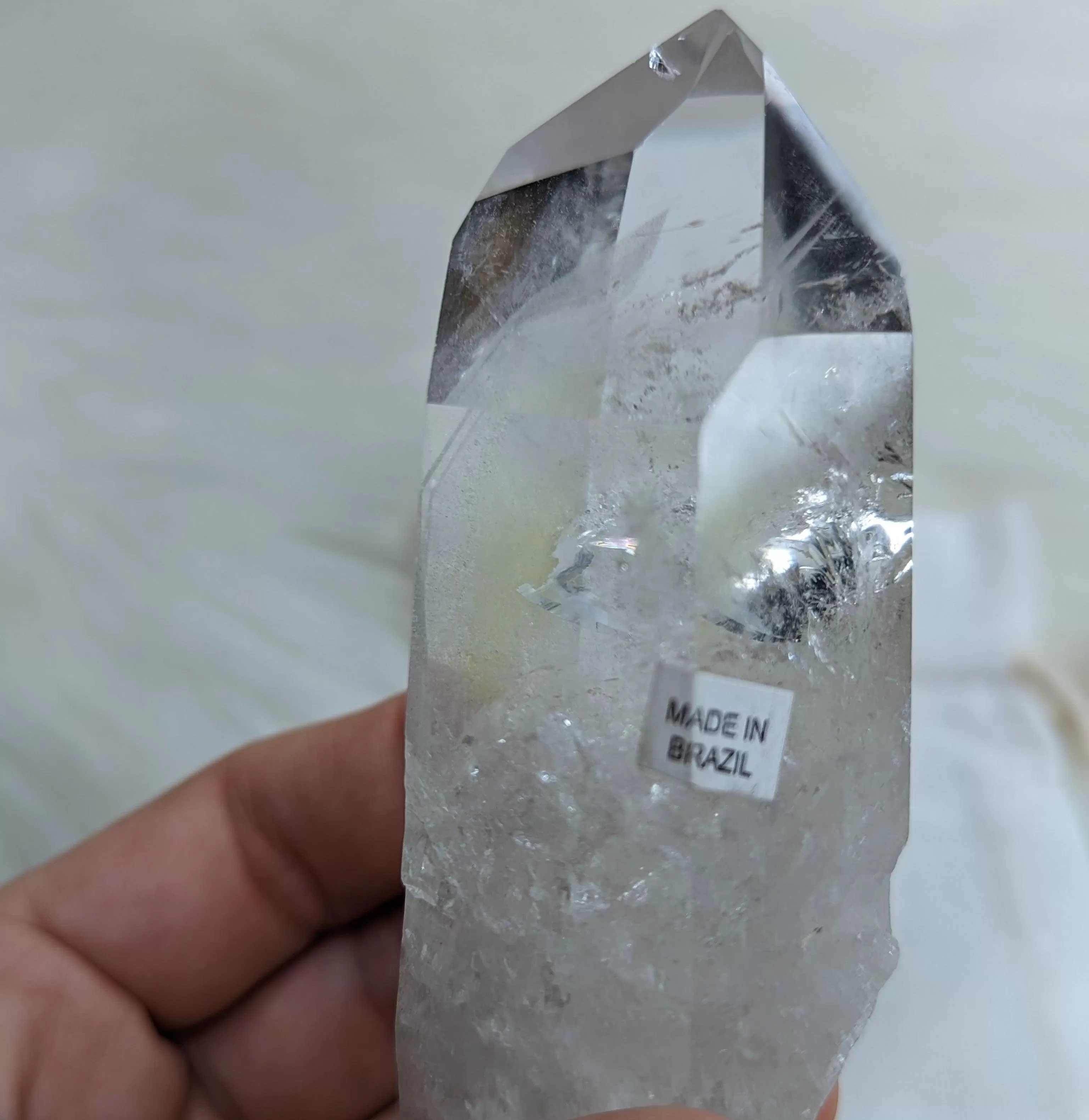 Incredible Phantoms~ Ultra Clear Quartz with Chlorite Inclusions Polished Point ~AA Grade from Brazil