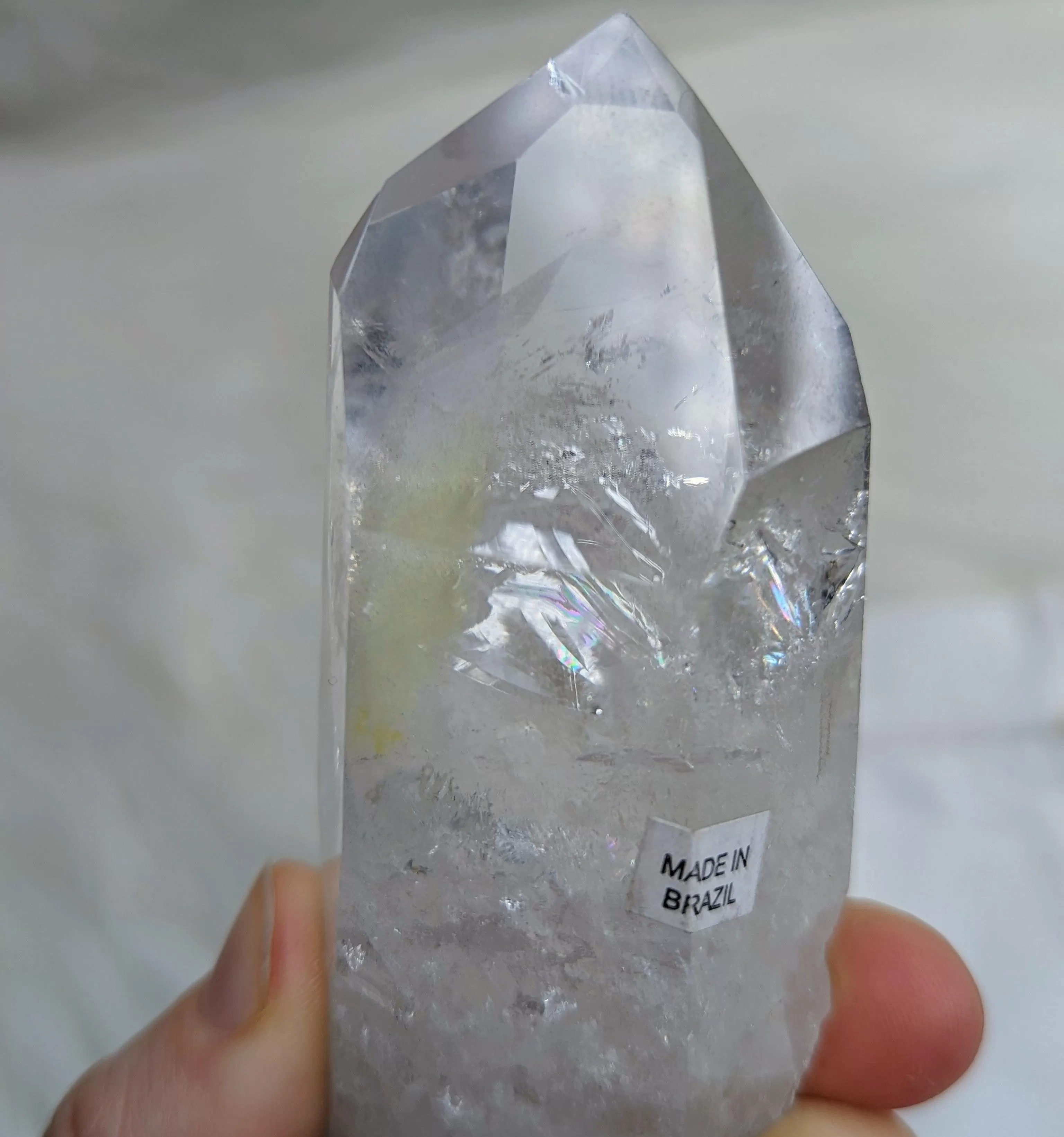 Incredible Phantoms~ Ultra Clear Quartz with Chlorite Inclusions Polished Point ~AA Grade from Brazil