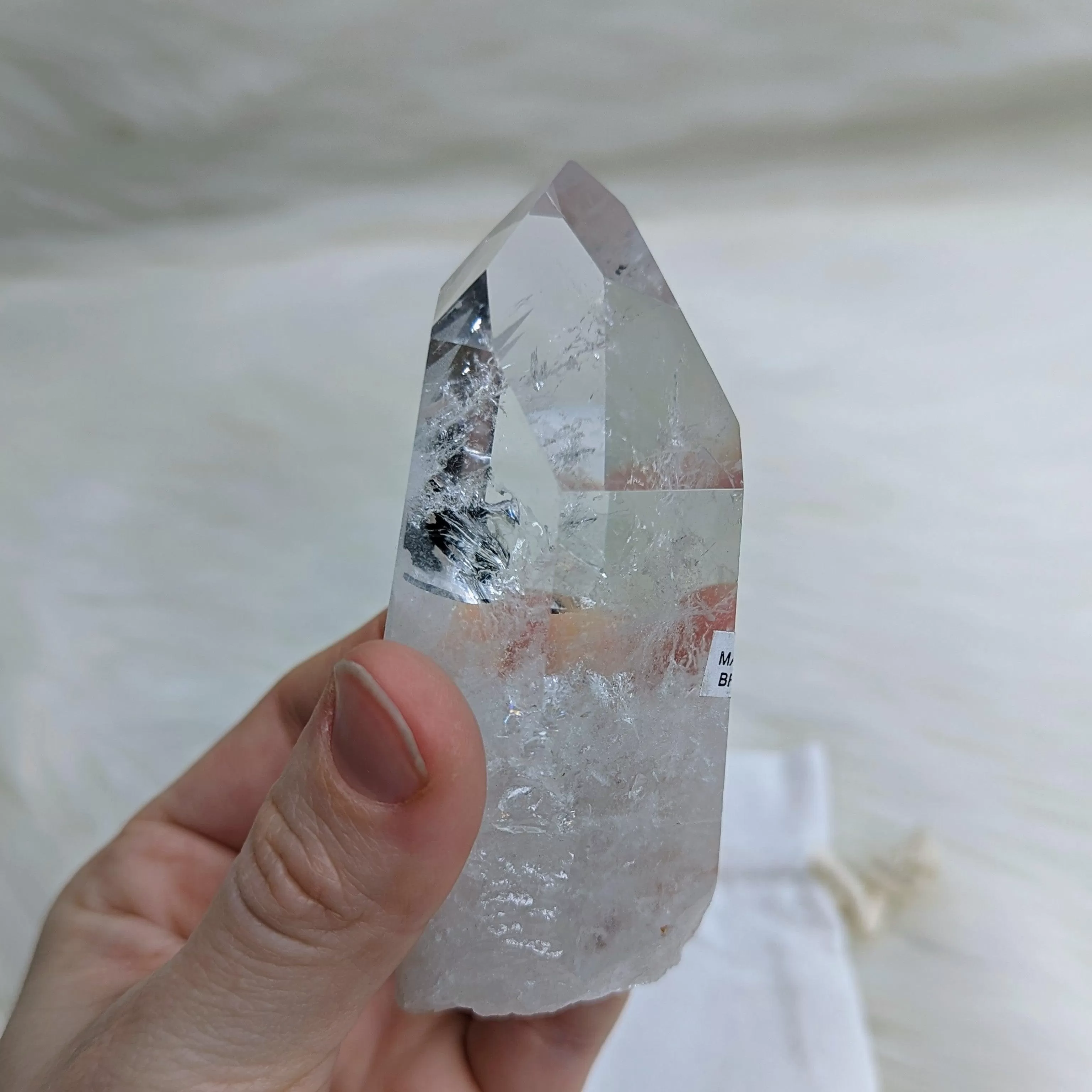 Incredible Phantoms~ Ultra Clear Quartz with Chlorite Inclusions Polished Point ~AA Grade from Brazil