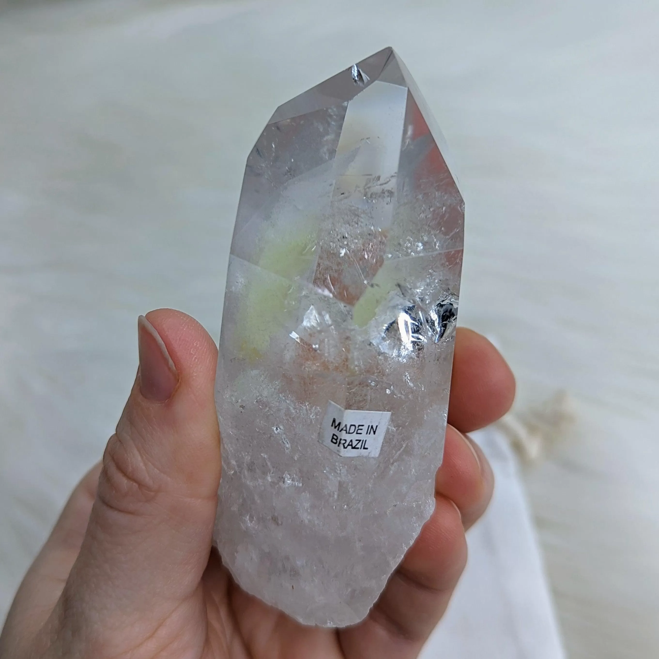 Incredible Phantoms~ Ultra Clear Quartz with Chlorite Inclusions Polished Point ~AA Grade from Brazil