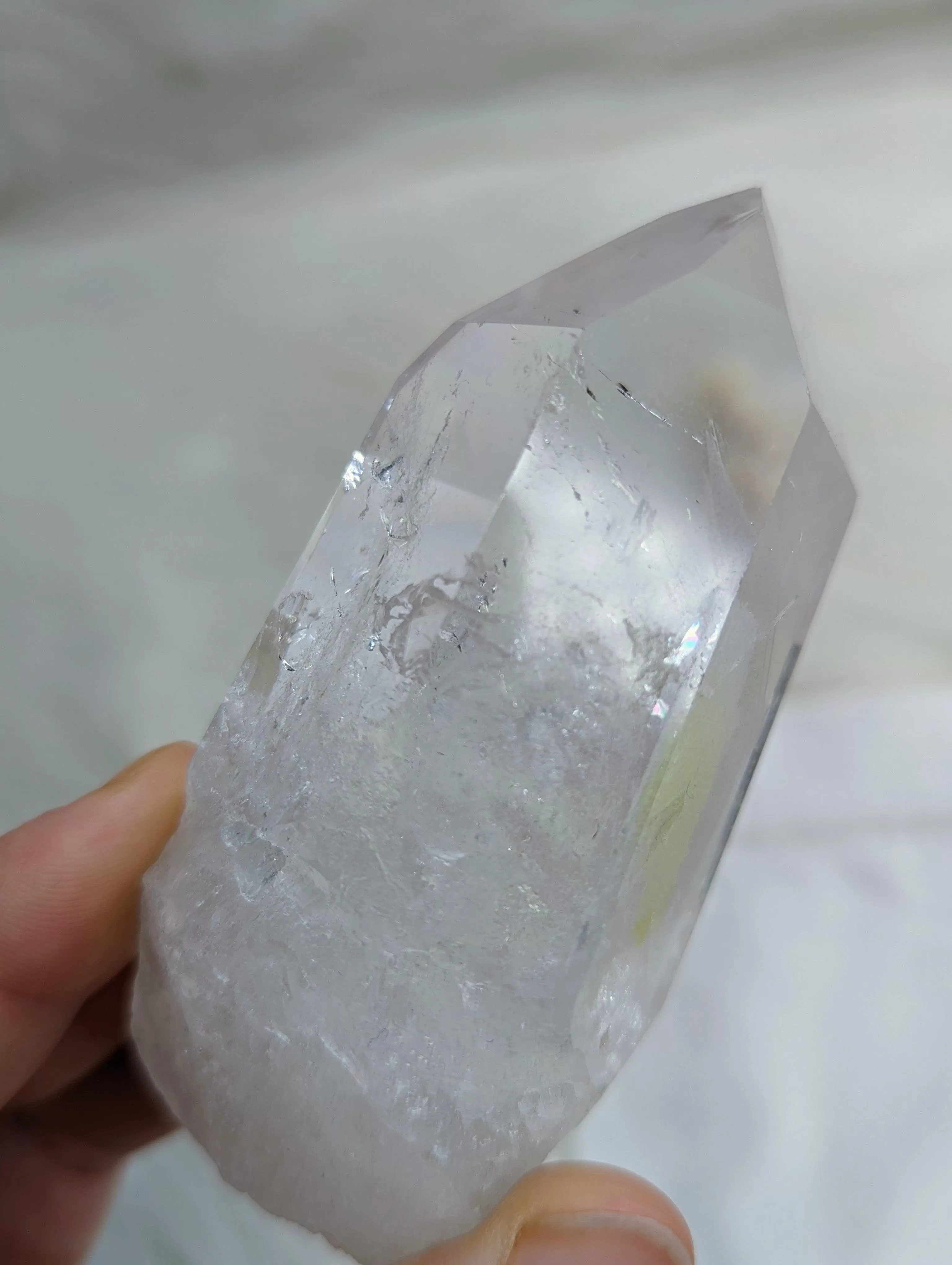 Incredible Phantoms~ Ultra Clear Quartz with Chlorite Inclusions Polished Point ~AA Grade from Brazil