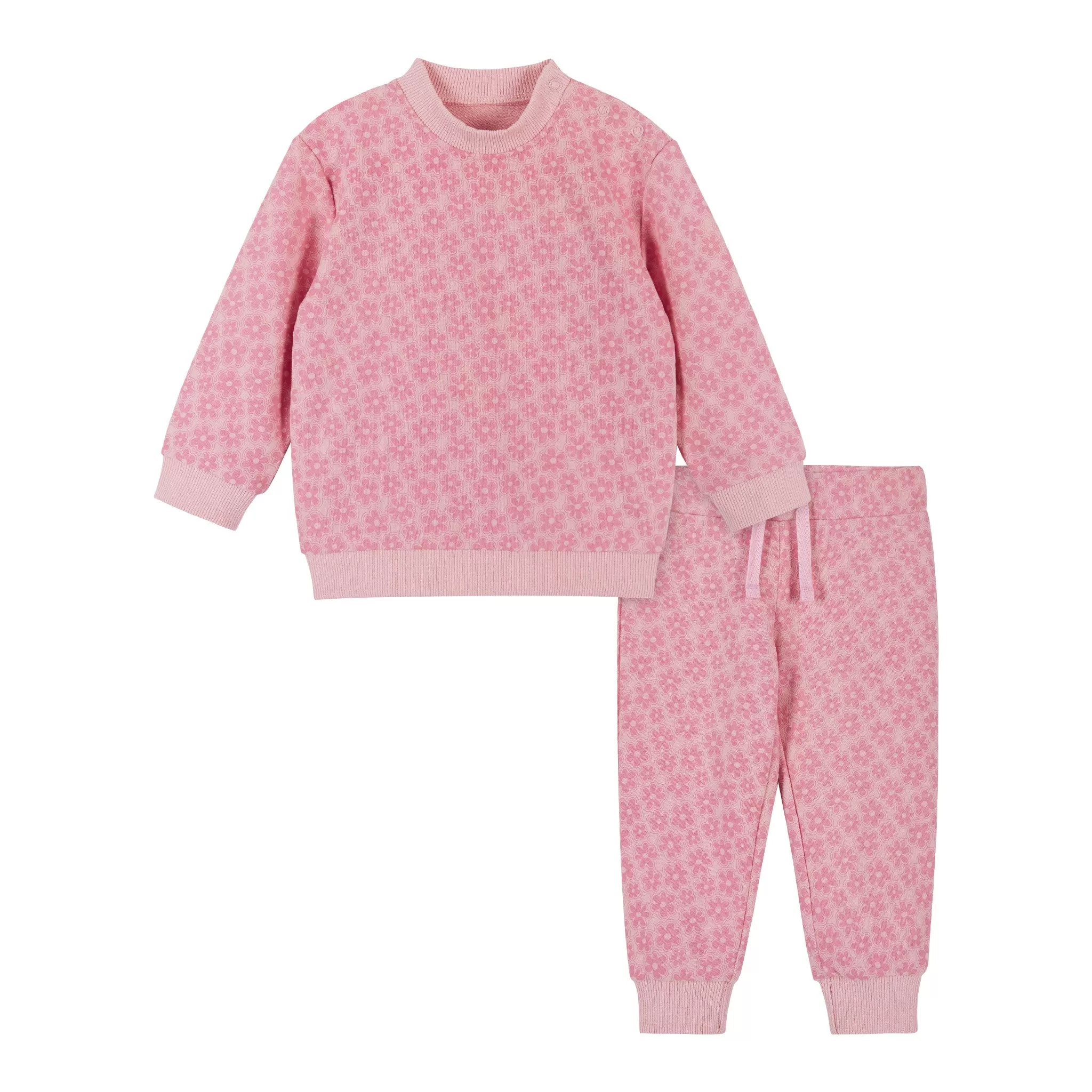 Infant Baby Daisy Sweatshirt Set  | Pink