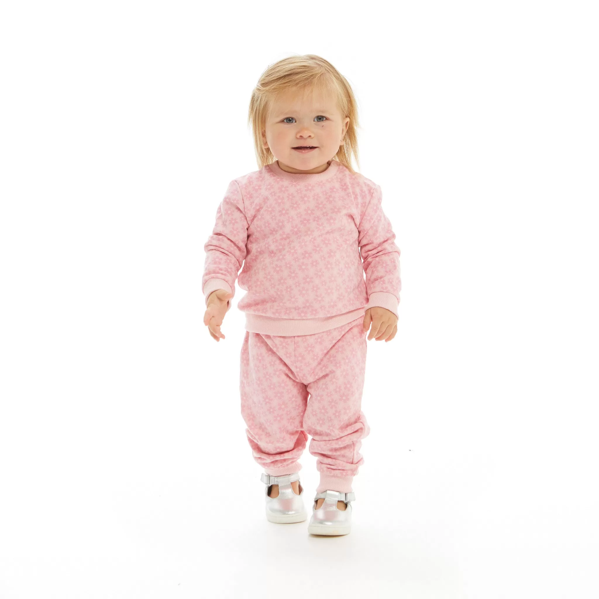 Infant Baby Daisy Sweatshirt Set  | Pink